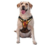 Chaleco de tracción para mascotas con estampado grande de gallo y girasoles para que las mascotas lo usen al pasear al perro o escalar montañas