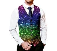 Chaleco de traje para hombre, boda, elegante, chaleco de negocios, vintage, ajustado, chaleco de hueso de arenque, chaleco sin mangas, arco iris, chaleco de fiesta, chaleco de trabajo, chaleco de