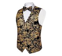 Chaleco de traje para hombre con estampado de cachemira, chaleco tradicional con pajarita, ajuste estrecho, chaleco de boda, de algodón, cómodo, informal, retro, elegante, formal, para el novio