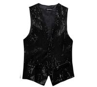 Chaleco de traje para hombre, corte entallado, camiseta sin mangas para boda y negocios Chaqueta Punto Cremallera Hombre