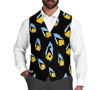 Chaleco de traje para hombre, diseño de mapa de la bandera de Santa Lucía, ajustado, formal, para negocios, boda, Estilo:, XXL