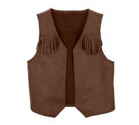 Chaleco De Vaquero Occidental Bebé Niño Disfraz De Ante Con Cuello En V Chaleco Con Borlas Disfraz Hippie Disfraz Para Fiesta Temática Del Salvaje Oeste