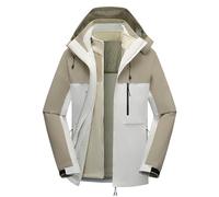 Chaleco de verano para actividades al aire libre, tres en uno, dos piezas, resistente al viento, cálido, grueso, ropa de alpinismo, chaqueta cálida con cremallera, beige, L