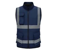 Chaleco de verano para hombre, sin mangas, con acondicionado, con tiras reflectantes, para trabajo al libre y uso diario, corte ajustado, con cremallera, ligero y transpirable. Chaleco Hombre Azul