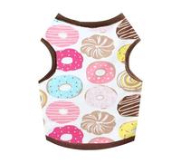 Chaleco de verano para perro, con bonito estampado de dibujos animados, transpirable, delgada, para perros pequeños y medianos, a la moda, chihuahua, Yorkshire, ropa para mascotas (dona, L)