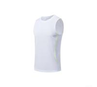 Chaleco deportivo de poliéster para hombres para entusiastas del fitness que buscan comodidad, libertad de movimiento en el gimnasio y entrenamiento al aire libre (M blanco)