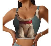 Chaleco deportivo para mujer, bonito estampado de cachorro, camiseta de yoga sin espalda en forma de U, ropa de entrenamiento y fitness, Negro, XL