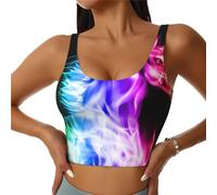 Chaleco deportivo para mujer con estampado de caballo de fuego, ropa interior para mujer, adecuada para fitness y uso casual, Negro, S