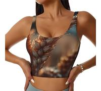 Chaleco deportivo para mujer con estampado único de campo de trigo matutino, actividades al aire libre, accesorio de ejercicio ligero y cómodo, Negro, L