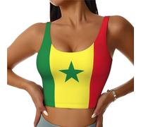 Chaleco deportivo para mujer, diseño de bandera de Senegal, ligero y transpirable, Negro, XL Corto