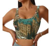 Chaleco deportivo para mujer, diseño de flores únicas volando por todas partes, para actividades al aire libre, ligero, cómodo, accesorio de ejercicio, Negro, M