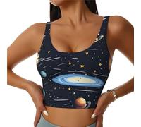 Chaleco deportivo para mujer, diseño único de la familia solar, para actividades al aire libre, accesorio de ejercicio ligero y cómodo, Negro, XL