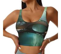 Chaleco deportivo para mujer, ligero, transpirable y cómodo, con estampado único de Little Bridge in The East, Negro, L