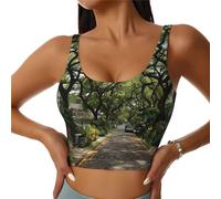 Chaleco deportivo para mujer para actividades al aire libre con estampado único de hojas caídas, accesorio de ejercicio ligero y cómodo, Negro, M