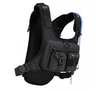 Chaleco deportivo transpirable con múltiples compartimentos y diseño ergonómico para correr cómodamente. Chaleco ajustable con correa de hombro, Color negro., Talla única