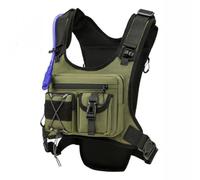 Chaleco deportivo transpirable con múltiples compartimentos y diseño ergonómico para correr cómodamente, chaleco ajustable con correa de hombro, Color verde, Talla única