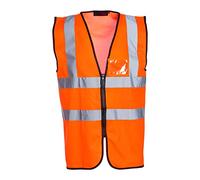 Chaleco ejecutivo sin mangas Blackrock Hi Vis Naranja, con cremallera completa para hombre y mujer, ligero, reflectante de alta visibilidad, con certificación EN.