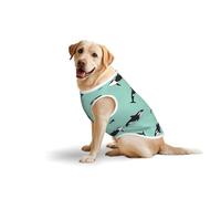 Chaleco elástico para perro con estampado de ballena del océano Pacífico, camisetas elásticas de algodón suave sin mangas, ropa transpirable para perros grandes (3xl-5XL)