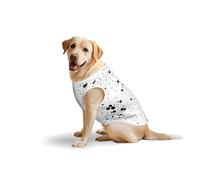Chaleco elástico para perro con estampado de lunares blancos y negros, camisetas elásticas de algodón suave sin mangas, ropa transpirable para perros grandes (3xl-5XL)
