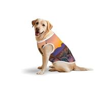 Chaleco elástico para perros con estampado de cactus y atardeceres del desierto, camisetas elásticas de algodón suave sin mangas, ropa transpirable para perros grandes (3xl-5XL)