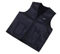 Chaleco Eléctrico Calefactor para Hombre y Mujer, 9 Zonas de Calor con Cuello en V y 3 Niveles, Alimentado por USB para Invierno Al Aire (L)