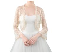 Chaleco elegante de punto de manga larga vestido de mujer de encaje con hilo de hombro con mangas trompeta, cárdigan multicolor para cualquier suéter de punto amarillo mujer, beige, talla única