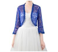 Chaleco elegante de punto de manga larga vestido de mujer de encaje con hilo de hombro con mangas trompeta, cárdigan multicolor para cualquier suéter de punto amarillo mujer, azul, talla única