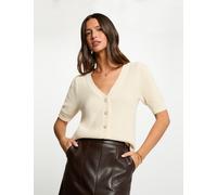 Chaleco entallado cuello v marfil mujer XS