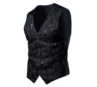 Chaleco floral para hombre, chaleco de cachemira, chaleco de trabajo y oficina, chaleco ajustado para boda, chaleco ligero para graduación, cuello en V, chaleco de negocios, chaqueta formal sin mangas