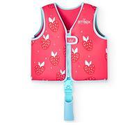 Chaleco Flotador Bebes - Natación, Piscina o Playa -Protección UPF 50+ -Neopreno de 5 mm -Doble Cierre de Seguridad - S (11-19 kg) - M (19-30 kg) (Strawberries, S)