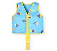 Chaleco Flotador Bebes - Natación, Piscina o Playa -Protección UPF 50+ -Neopreno de 5 mm -Doble Cierre de Seguridad - S (11-19 kg) - M (19-30 kg) (Pez, M)