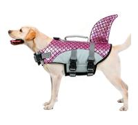 Chaleco Flotador Perro, Chaleco Salvavidas Perro De Alta Flotabilidad Sharky, Aumenta La Confianza De Tu Mascota En El Agua Y La Mantiene Segura Al Remar(Rose, XXL)