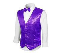 Chaleco formal de carnaval con diamantes de imitación para fiestas de gala, bodas, eventos nocturnos, Morado (, L