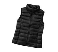 Chaleco Guateado Ultraligero Mujer - Plumas Ligero Acolchado Señora - Chaqueta Sin Mangas Plumífero Tallas Grandes - Negro XL