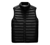 Chaleco Hombre Plumas, Chaleco Desmangado Hombre Sin Manga Casual Ligero Cálido Chaqueta Invierno Cuello Alto Casual Acolchados Cazadora Con Bolsillos Y Cremallera Para Actividades Al Aire Libre