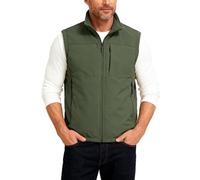 Chaleco Hombre Sin Mangas Cremallera, Chaleco Hombre Casual Cuello Alto con Bolsillo Color Liso Sin Capucha, Chalecos Classic Calle - Chalecos Doble Faz Montaña Verde Militar XL