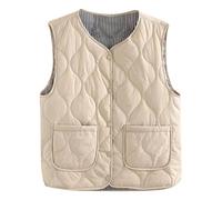 Chaleco interior acogedor para mujer, sin mangas, diseño sin cuello para capas versátiles en invierno (White, XXXXXL)