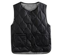 Chaleco interior acogedor para mujer, sin mangas, diseño sin cuello para capas versátiles en invierno (Black, XXL)