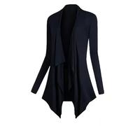 Chaleco largo de manga corta para mujer chaqueta kimono mujer cárdigan color, azul marino, 5X-Large