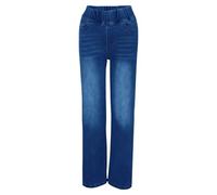 Chaleco largo negro para mujer, pantalones de chándal para mujer, pantalones vaqueros que parecen vaqueros, cintura alta, elásticos, para cubrir, pantalones vaqueros anchos con pantalones de mujer