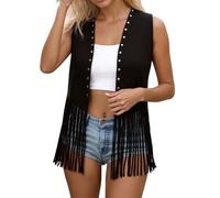 Chaleco Largo por Encima de la Rodilla para Mujer Abrigo Grueso y Adelgazante cálido para otoño e Invierno (Black M)