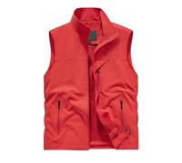 Chaleco ligero casual para hombre, diseño sin mangas con cremallera, bolsillos para equipo, ideal para el trabajo, pesca, golf y días de viaje, L