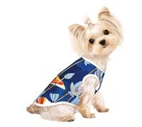 Chaleco ligero con estampado floral botánico para perro, camisa sin mangas, diseño de malla transpirable para caminar y jugar en verano