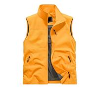 Chaleco ligero para hombre, chaleco utilitario sin mangas, con bolsillos con cremallera, forro de malla transpirable, ropa de trabajo casual, chaleco para pesca, senderismo, fotografía, viajes, verano