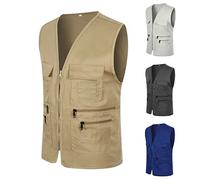 Chaleco ligero para hombre de verano, chaleco para hombre, al aire libre, fino, chaleco deportivo ligero al aire libre, chaleco multibolsillo, chaleco de pesca con muchos bolsillos, chaqueta de verano