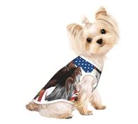 Chaleco ligero para perro con estampado de águila con bandera de Estados Unidos, camisa sin mangas, diseño de malla transpirable para caminar y jugar en verano