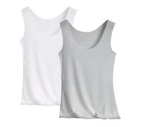 Chaleco liso sin mangas para mujer, cuello redondo, estilo liso, elástico, súper suave, casual, deportivo, gimnasio, camisetas de Reino Unido, 2 unidades, chaleco de hielo de verano, para llevar una