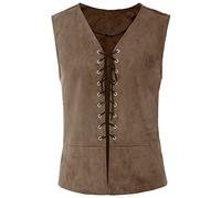Chaleco medieval para hombre, disfraz de caballero histórico, elegante traje de nobleza para representaciones teatrales, marrón, S