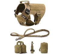 Chaleco Militar Táctico For Mascotas, Pastor Alemán, Golden Retriever, Juego De Arnés Y Correa De Entrenamiento Táctico For Perros For Todas Las Razas De Perros ( Color : Brown 5 piece set , Size : XL