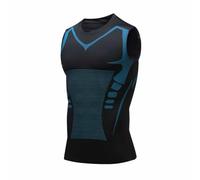 Chaleco modelador iónico de nueva edición, material de seda helada ultra transpirable diseñado para hombres que buscan el cuerpo perfecto, tirantes de compresión para hombre, 01 x negro, S